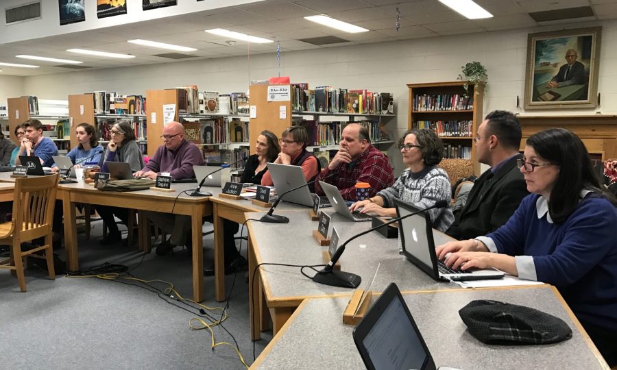 Burlington School Board members voted to adopt a $7M budget for FY18 and put forth a deferred maintenance bond, during a meeting at Hunt Middle School on Jan. 10. | Photo: Alexandre Silberman/Register