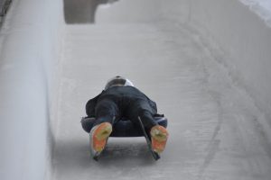 Burlington High School freshman Eamonn Bottger heads down the track during a training luge run in Lake Placid, N.Y. Bottger is currently on the national development team and hopes to make it to the Olympics. | Photo Courtesy: Eamonn Bottger