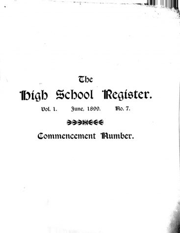 The front page of the June 1899 commencement edition.