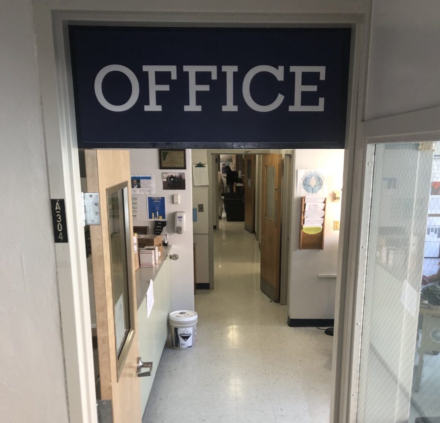 The BHS Main Office is the first thing students see when they walk into the building. Photo: Halle Newman