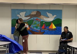 The International Club unveiled a new mural entitled “Togetherness and Peace” in the cafeteria on Tuesday, September 13. BHS student Rafad AlMulla and her father, Ajmed Jamal, created the work together.