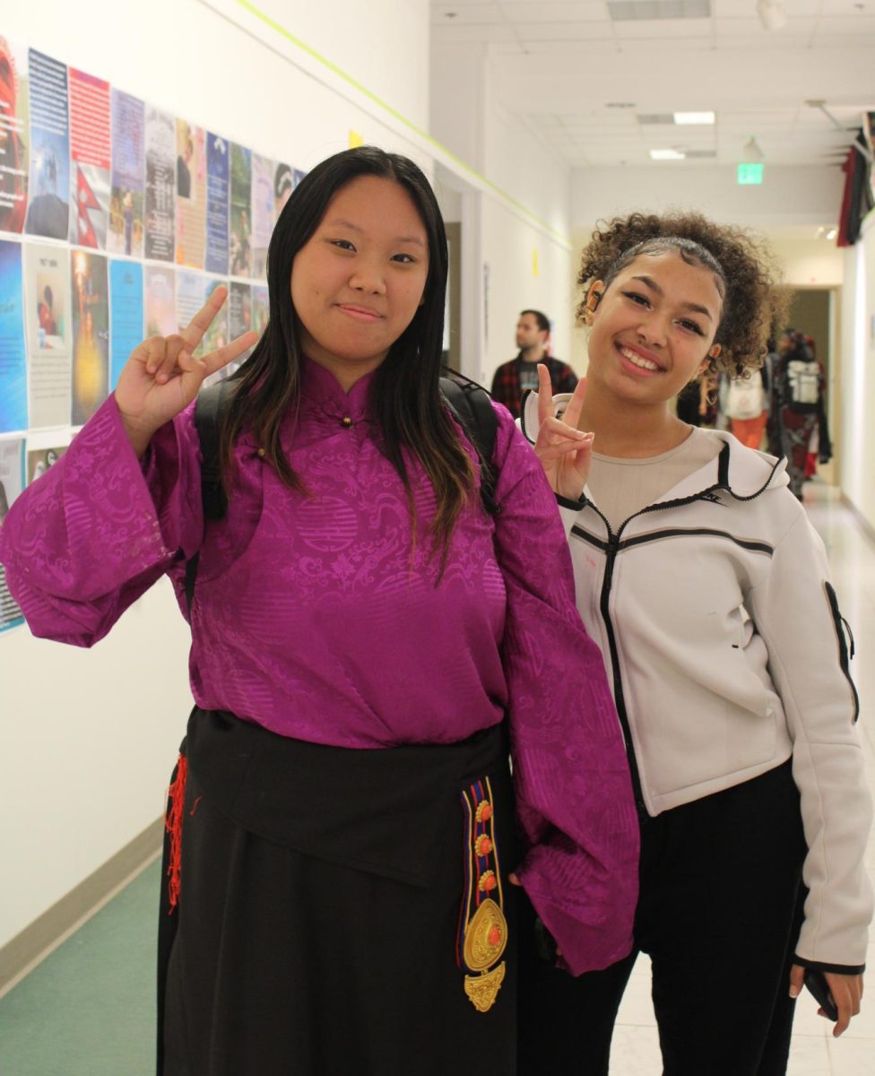 Tenzin Pasang 27 (left) and Taylor Gordon 27 (right)  on Culture Day.