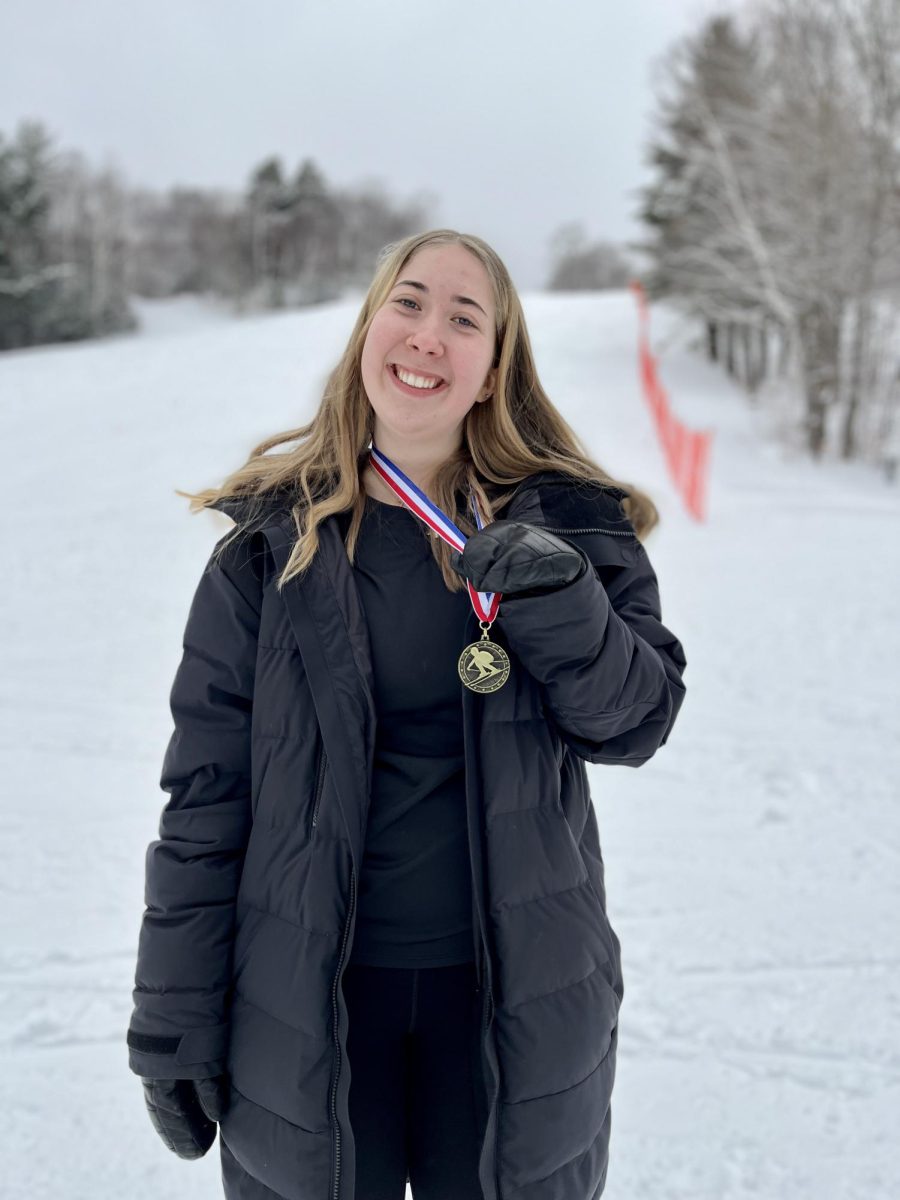 Stella Holmes 24 placed 7th overall in the Alpine Ski meet on Wednesday 24 at Mad River Glen. 