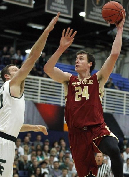 Dennis Clifford played center for the Boston College Eagles from 2011-2015. He now works at BHS as a basketball coach and student support staff. 