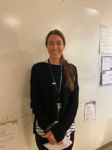 Cross Country coach Kathrine Buchan in her English classroom. 