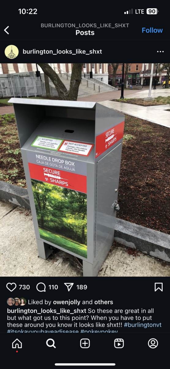 A needle drop box in City Hall Park a few blocks from Downtown BHS. 