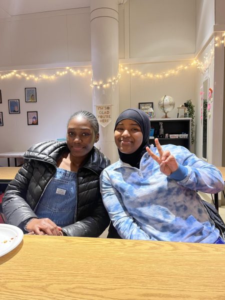 Gladis Mbilampassi ‘26 and Barwaaqo Sugow ‘26. Sugow said that she was able to take physics, human anatomy, and chemistry in 10th grade because Dr. Kohler pushed and encouraged her to.