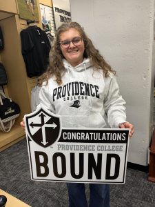 Julianna Bridges at a college visit to Providence with her father. 