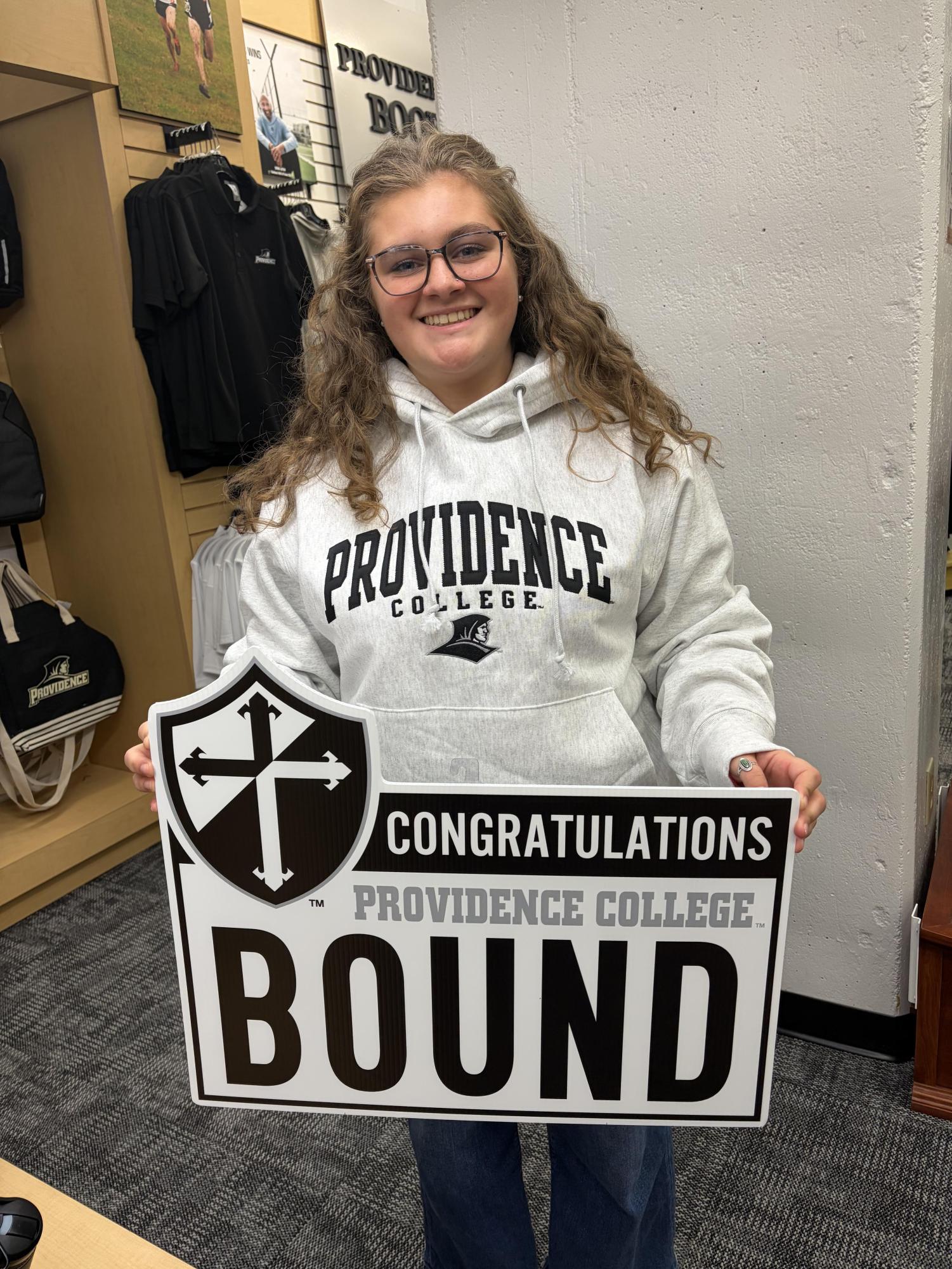 Julianna Bridges at a college visit to Providence with her father. 